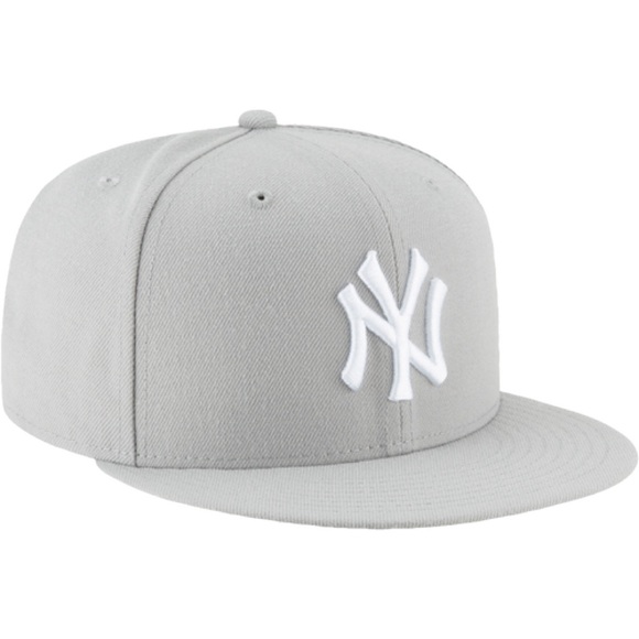 New Era Yankees 59Fifty Grey Basic Snapback Cap 7 1/4 - Picture 16 of 16